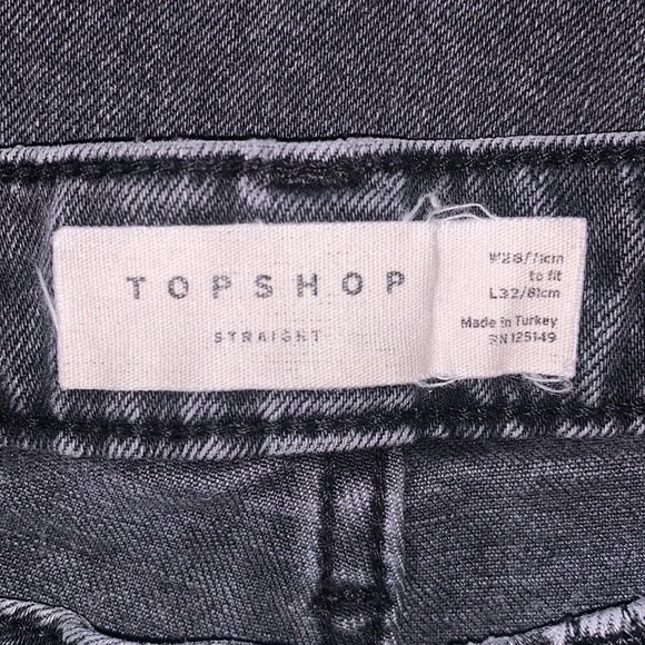 Top Shop High Waist Straight Leg Cut-Off Denim - Picture 13 of 15